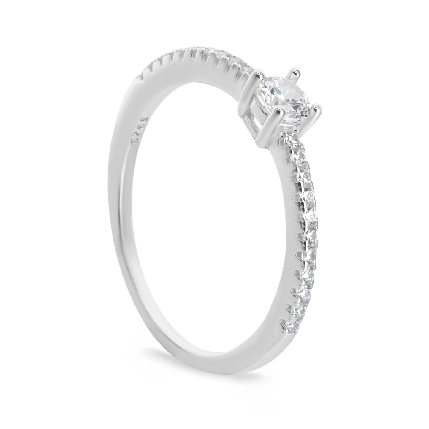 Anillo de Plata 925 Circón con Serie de Circones