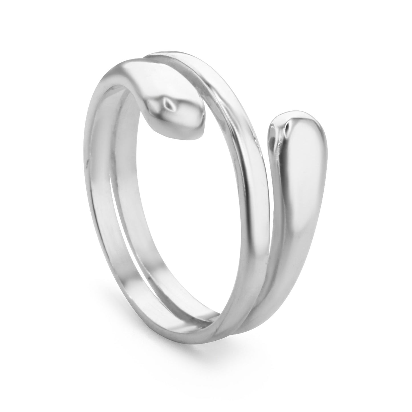 Anillo de Plata 925 Estilo Doble Terminación en Gotas