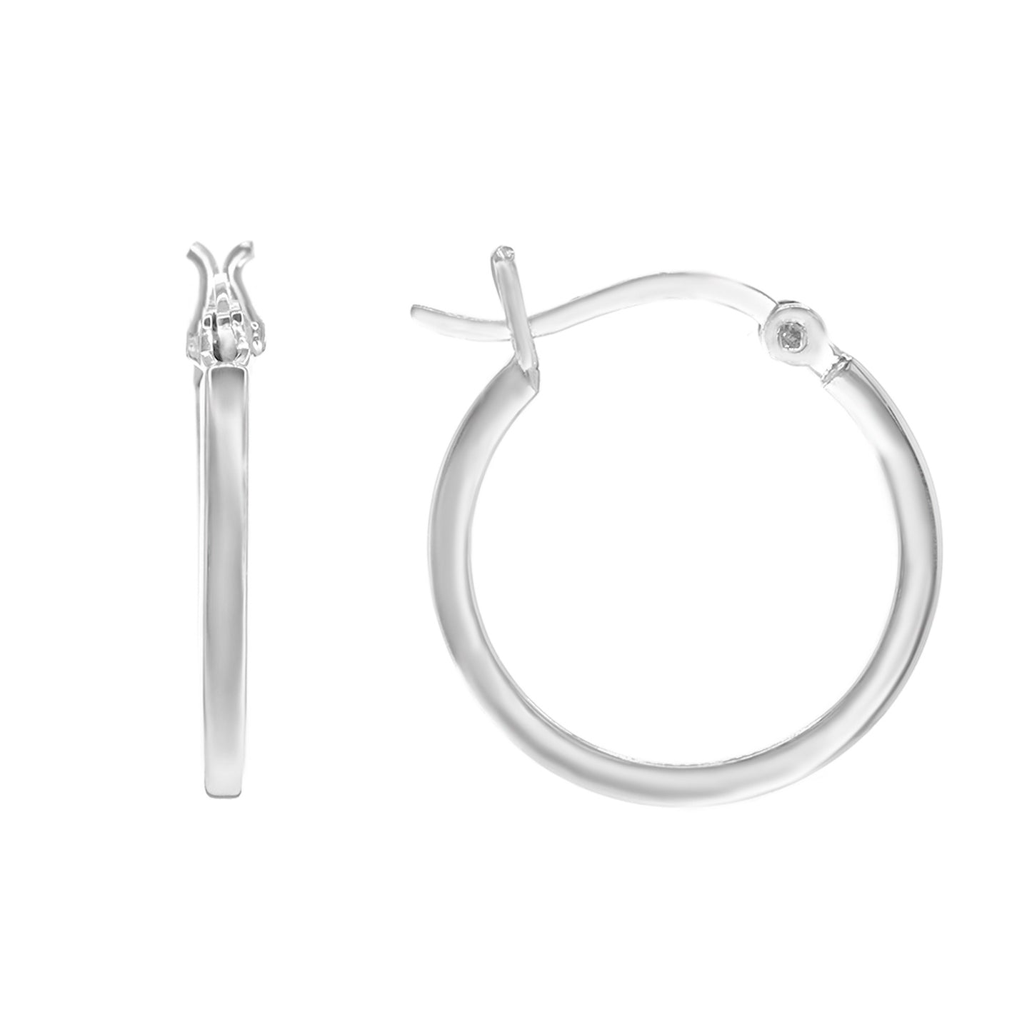 Aros de Plata 925 Argolla Bordes Biselados 20 mm