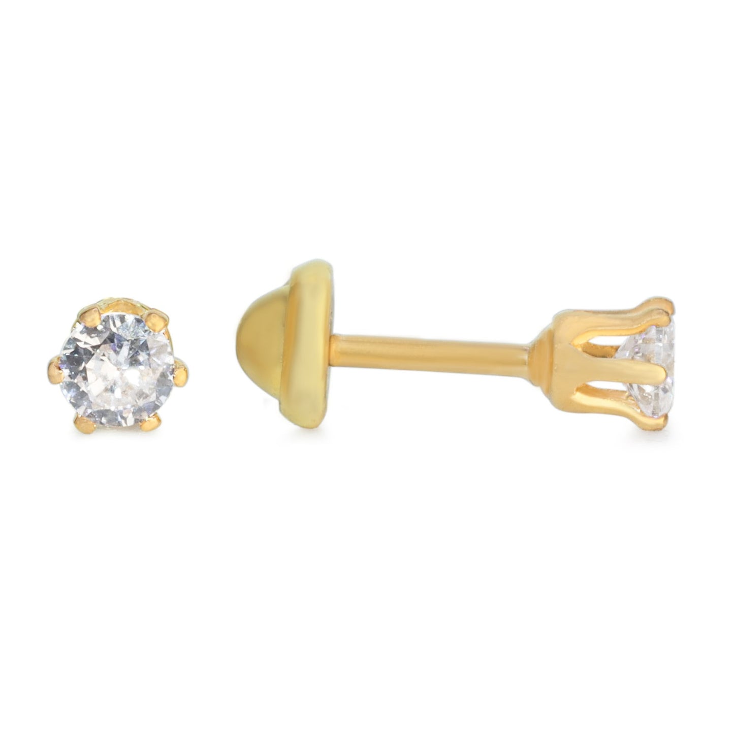 Aros Enchapado en Oro Circón Pequeño 4 mm