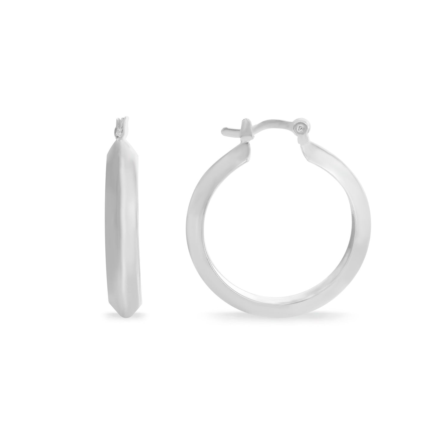 Aros Enchapado en Plata Argollas Estilo Bote con Broche Criollo