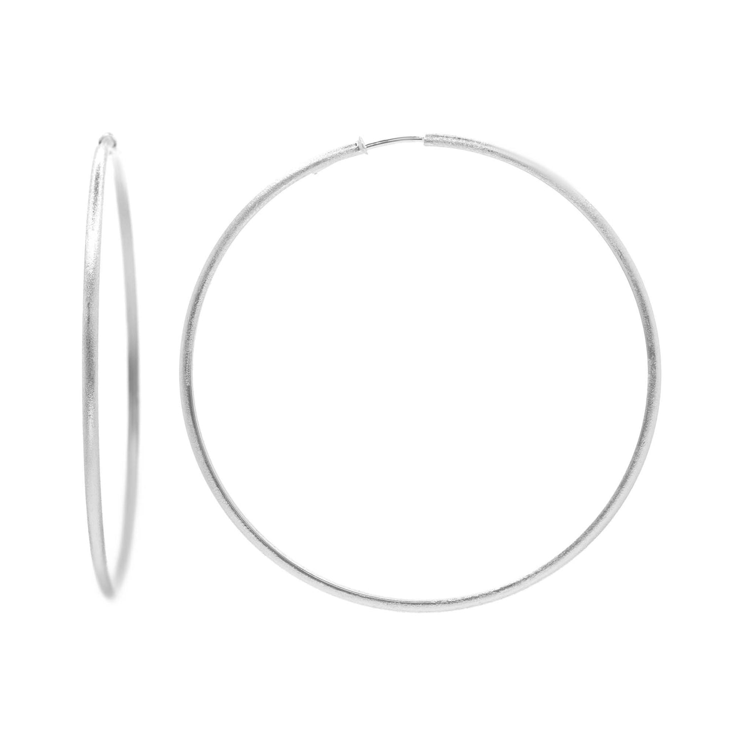 Aros Enchapado en Plata Argollas Satinadas
