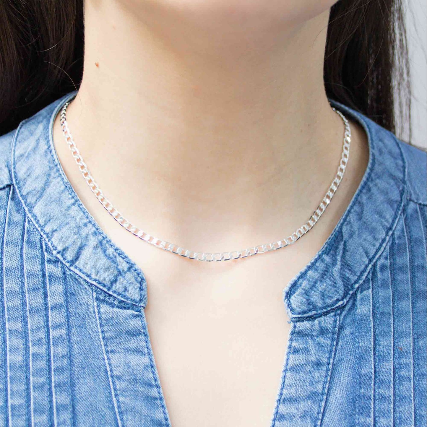 Cadena Enchapada en Plata Grumet 39 cm