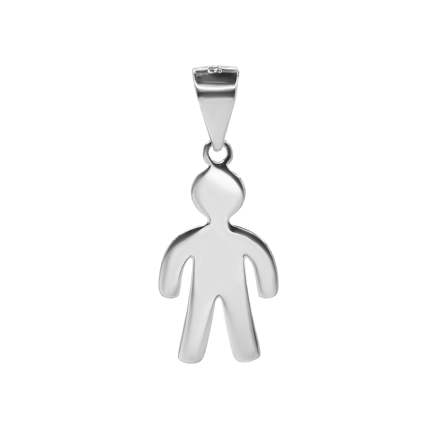 Colgante de Plata 925 Diseño Liso Figura Niño