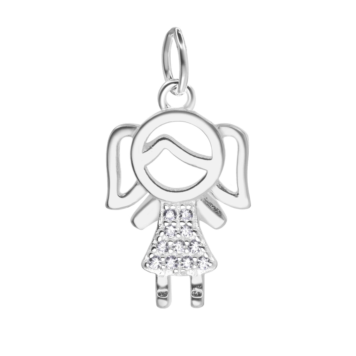 Colgante de Plata 925 Diseño Niña con Circones