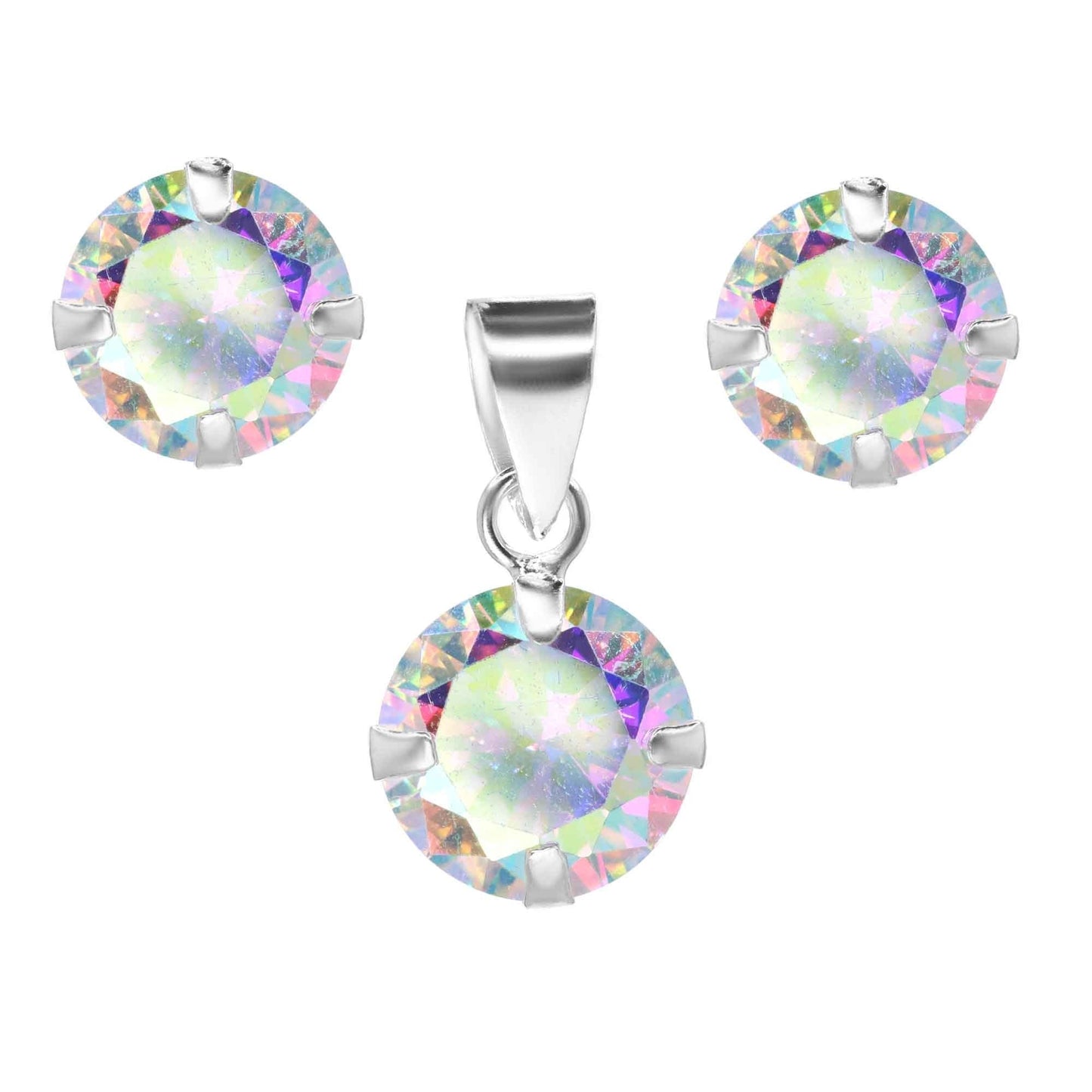 Conjunto de Plata 925 Diseño Tornasol