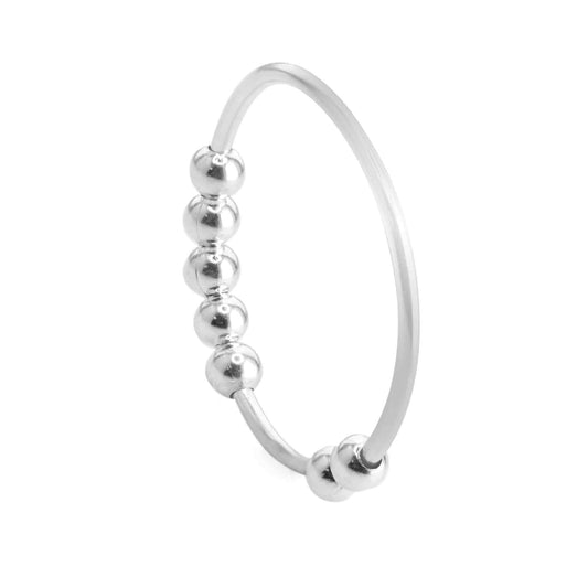 Anillo de Plata 925 Anti Estrés con Esferas Lisas
