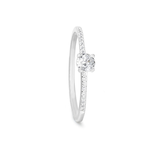 Anillo de Plata 925 Cinto de Circones con Circón