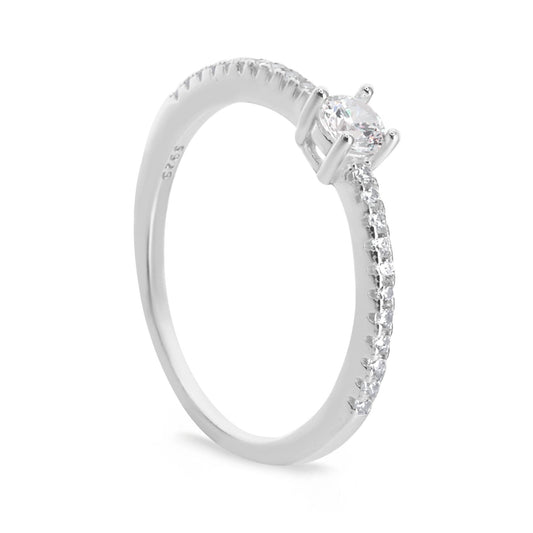Anillo de Plata 925 Circón con Serie de Circones