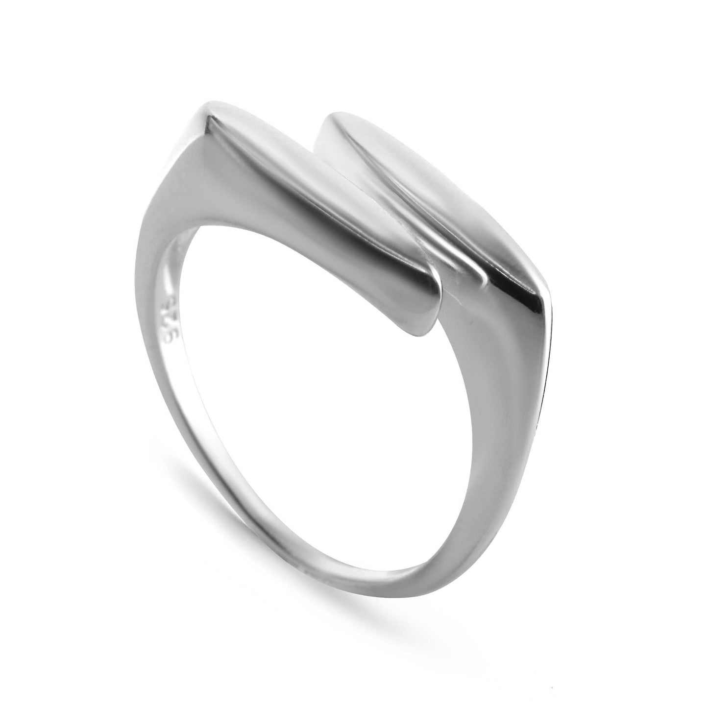 Anillo de Plata 925 Diseño Abierto con Doble Banda Recta