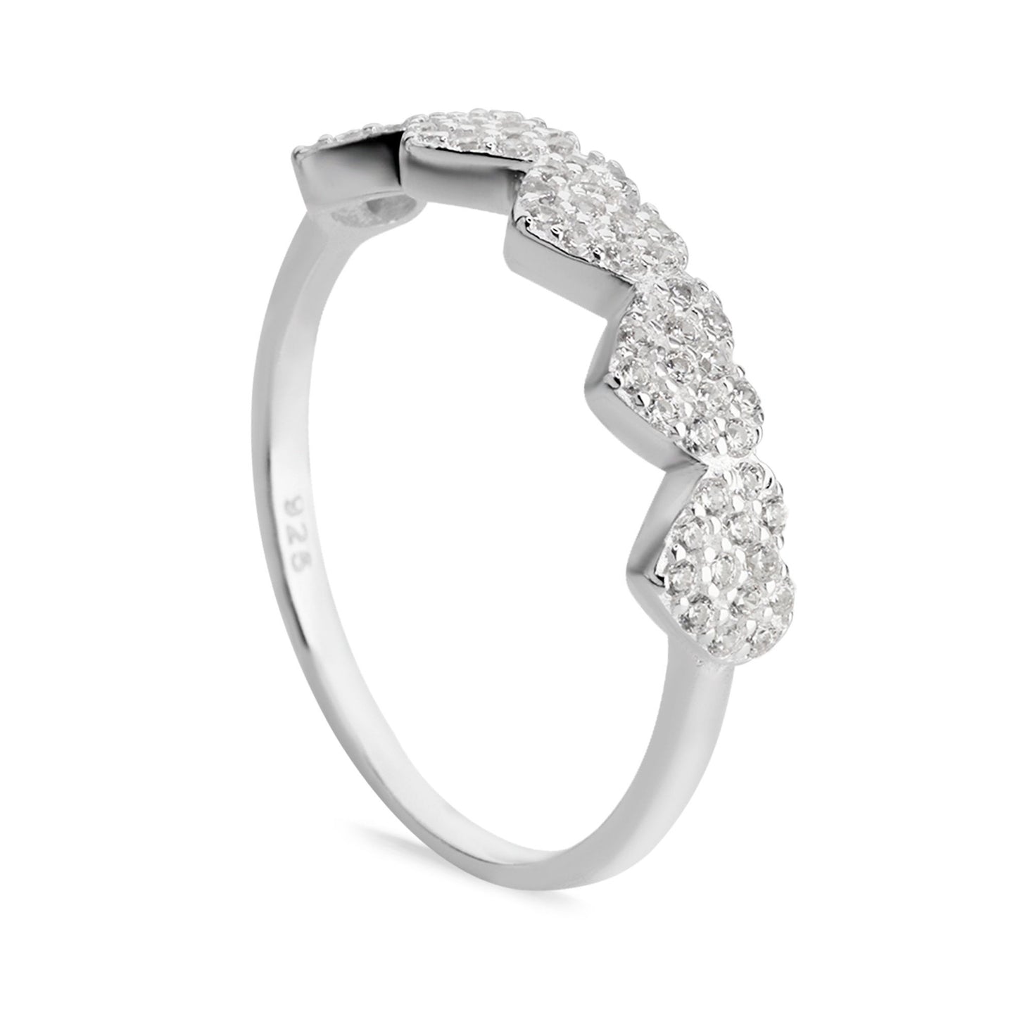 Anillo de Plata 925 Serie de Corazones con Micro circones