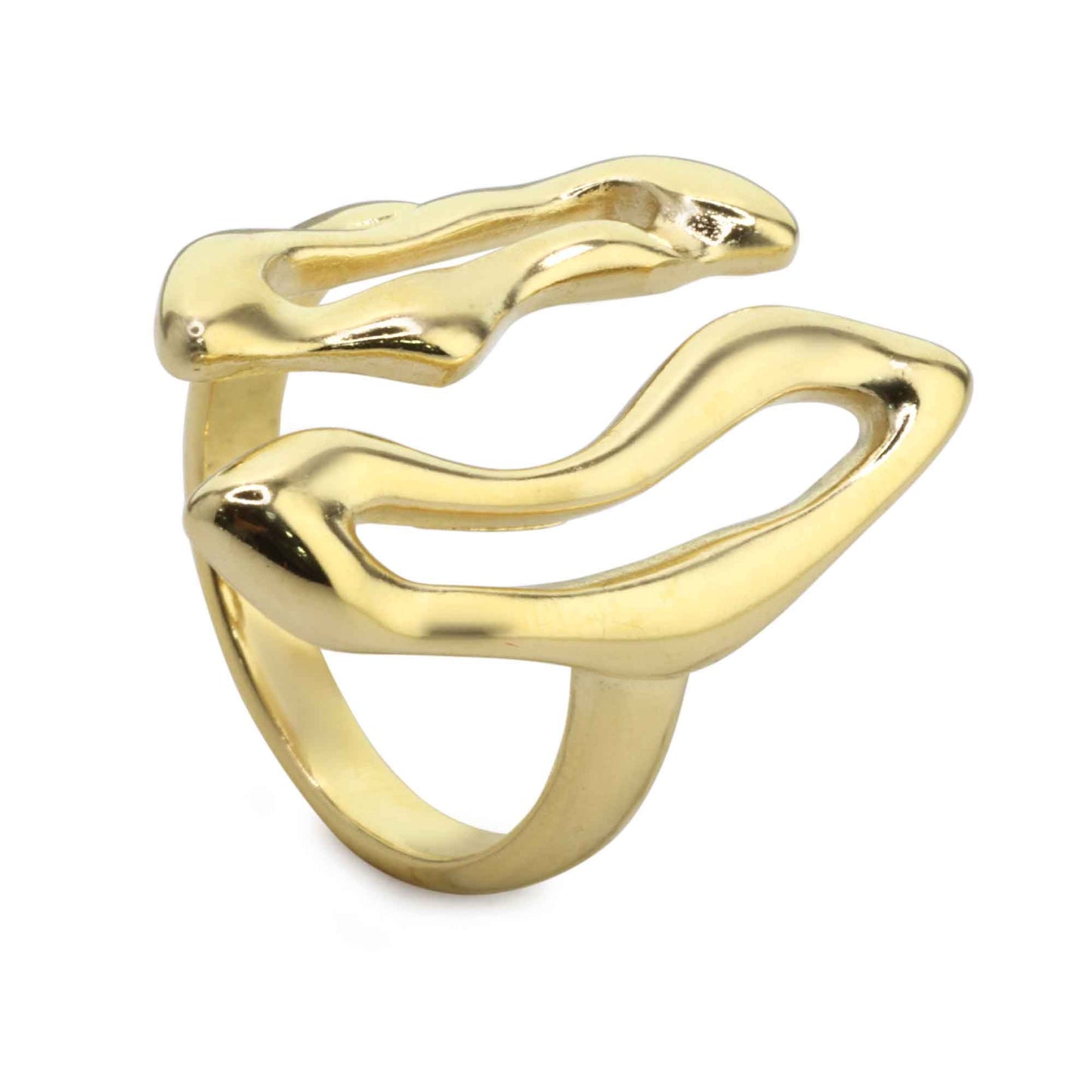Anillo Enchapado en Oro Diseño Irregular Semi Abierto