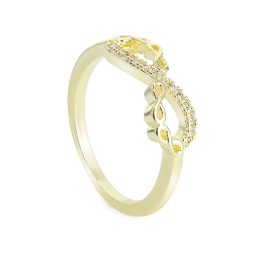 Anillo Enchapado en Oro Infinito con Circones