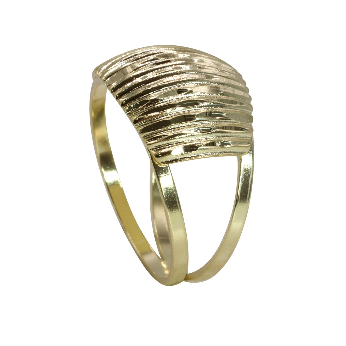 Anillo Enchapado en Oro Placa Relieve
