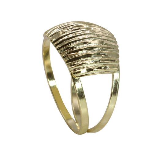 Anillo Enchapado en Oro Placa Relieve