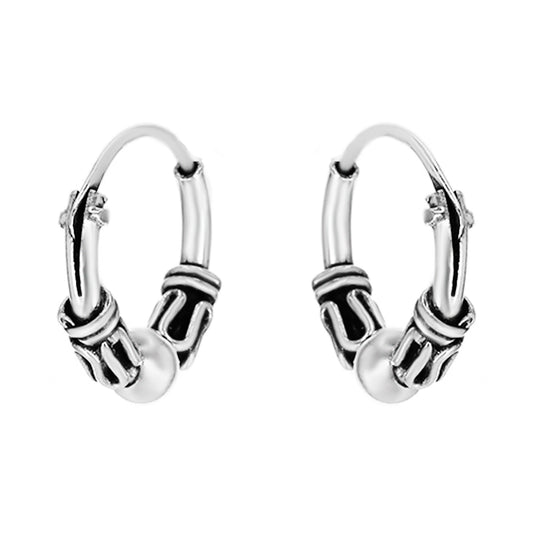 Aros de Plata 925 Argolla Tribal 10 mm