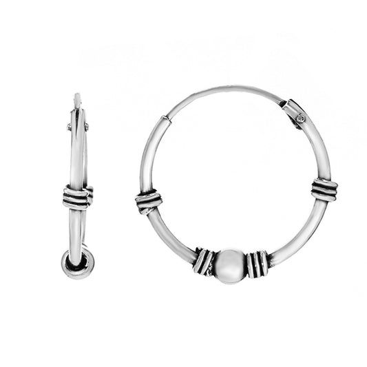 Aros de Plata 925 Argolla Tribal 16 mm