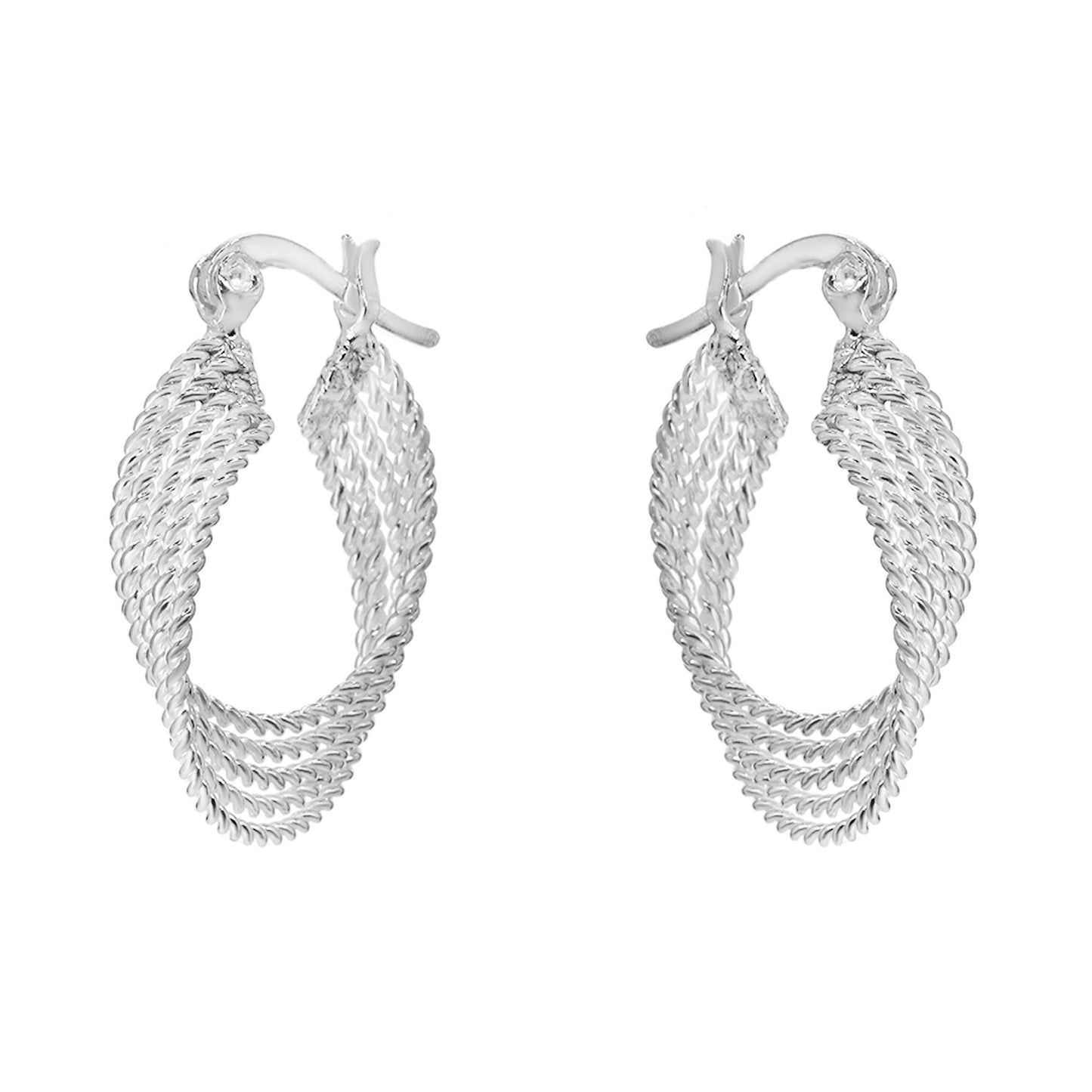 Aros de Plata 925 Argollas Anudadas Broche Criollo