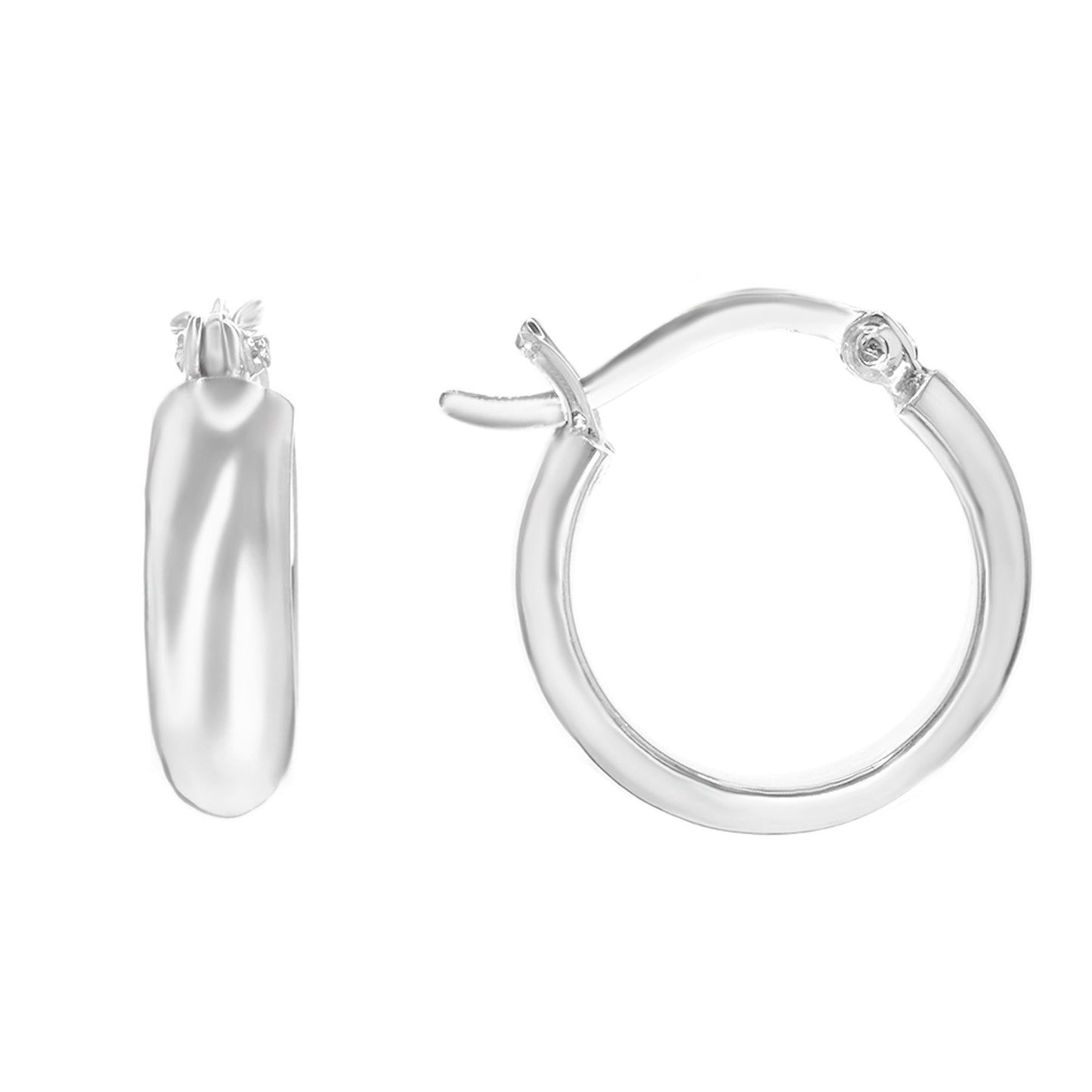 Aros de Plata 925 Argollas Lisas Broche Criollo Estilo Bote