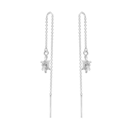 Aros de Plata 925 Diseño Cadena con Colgante de Tortuga