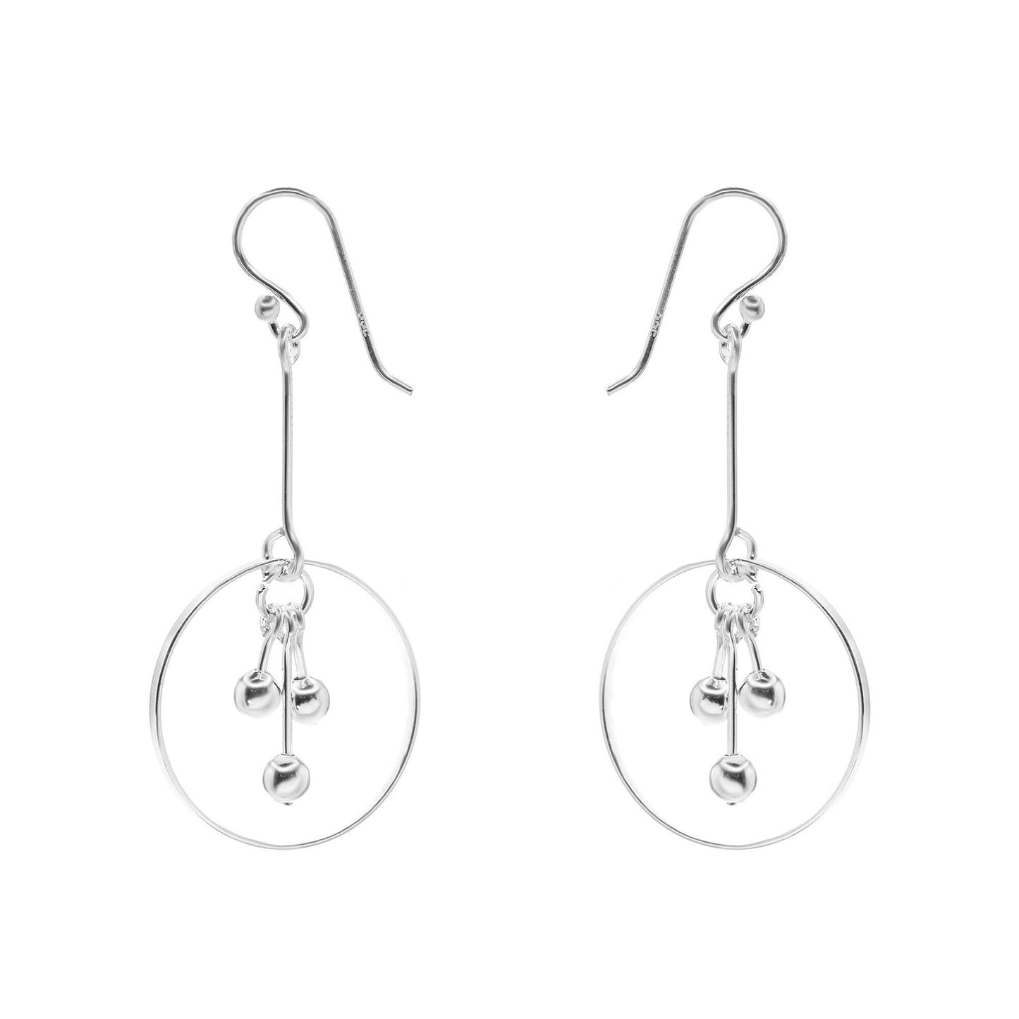 Aros de Plata 925 Diseño Esferas