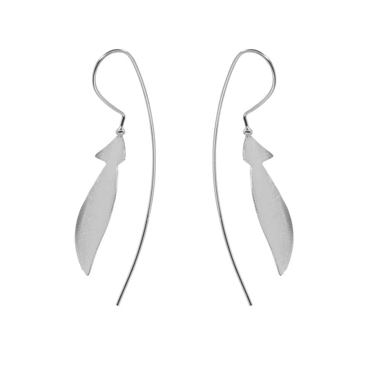 Aros de Plata 925 Diseño Liso de Hoja