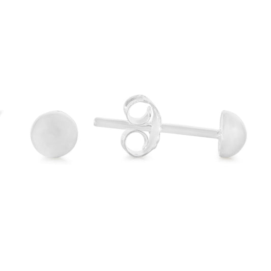 Aros de Plata 925 Diseño Media Esfera Lisa 4 mm