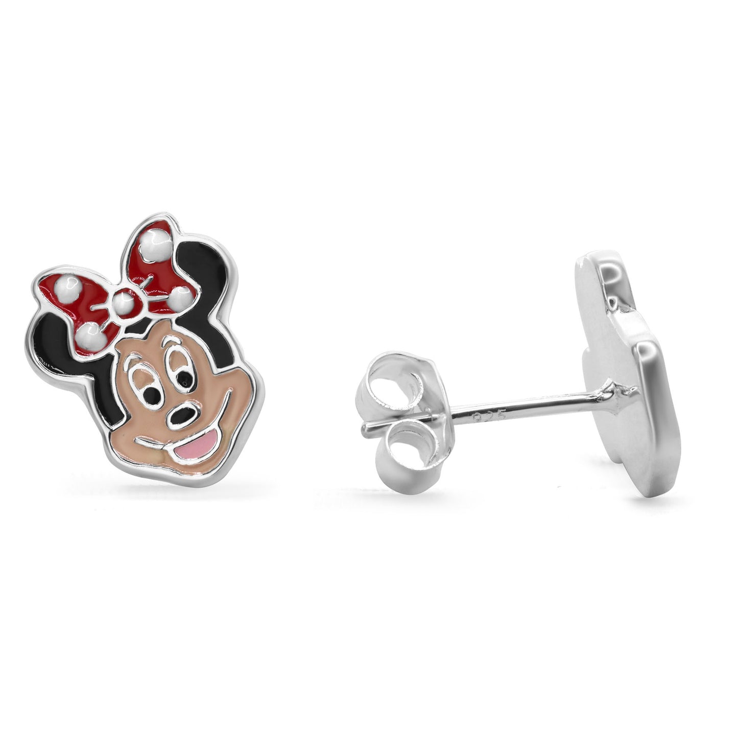 Aros de Plata 925 Diseño Minie Mouse Esmaltado