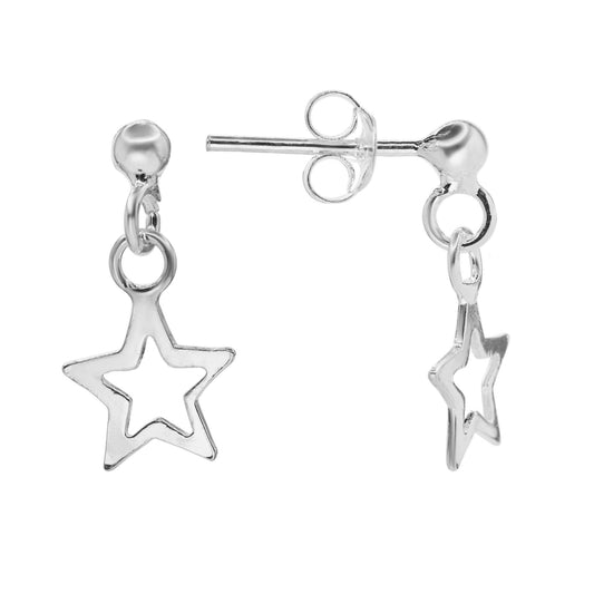 Aros de Plata 925 Estrella Calada Colgante