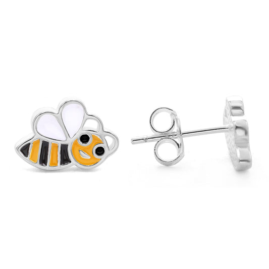Aros de Plata 925 Pequeñas Abejas