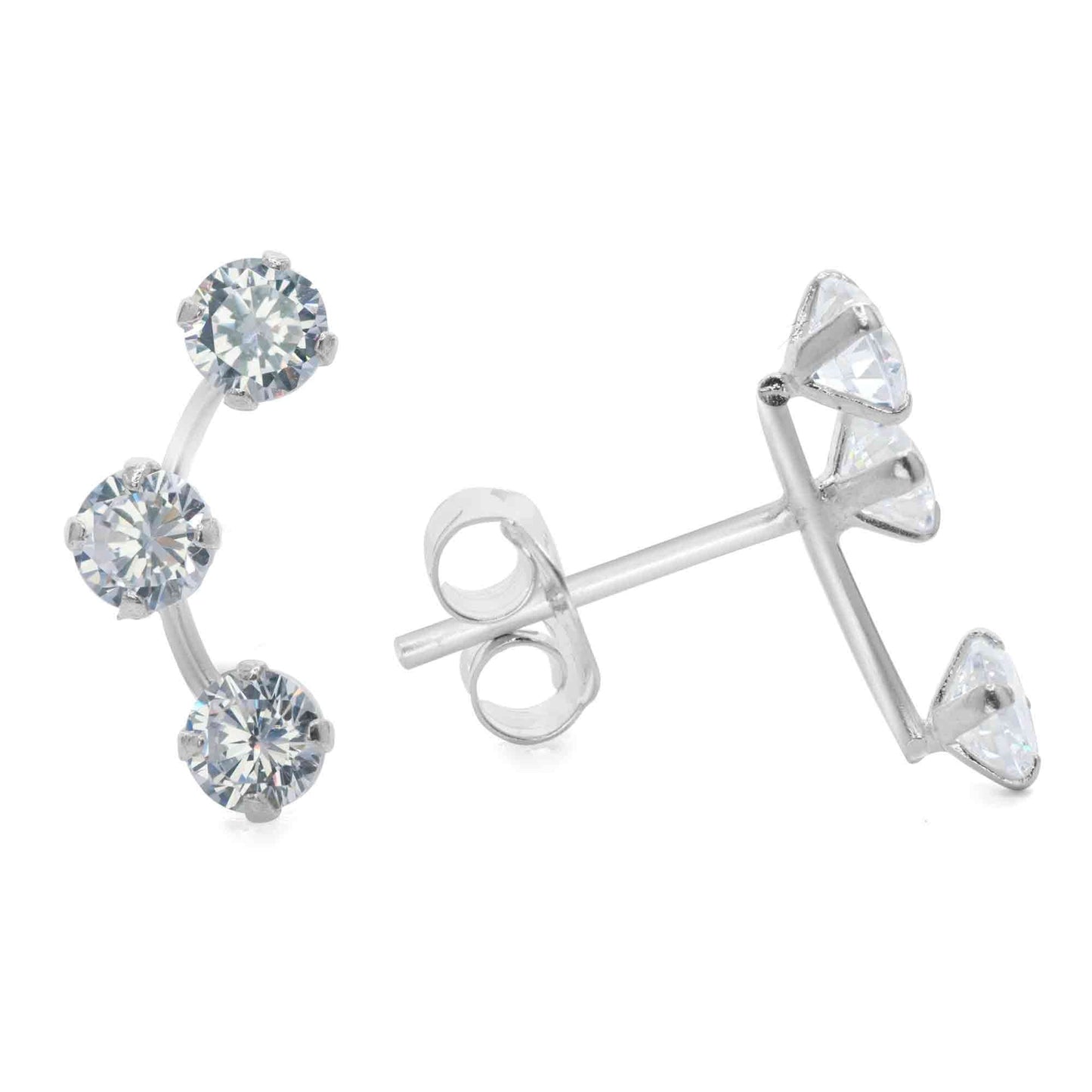 Aros de Plata 925 Trepador Trio de Circones