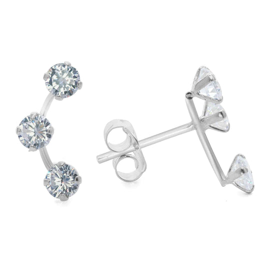 Aros de Plata 925 Trepador Trio de Circones