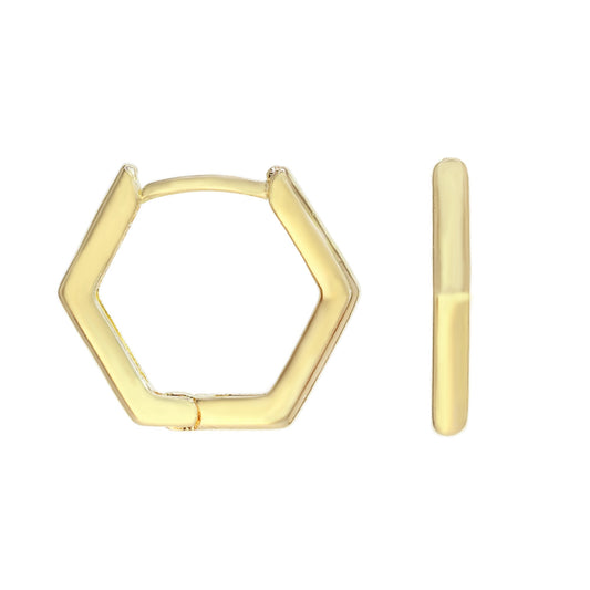 Aros Enchapado en Oro Argolla Bordes Rectos