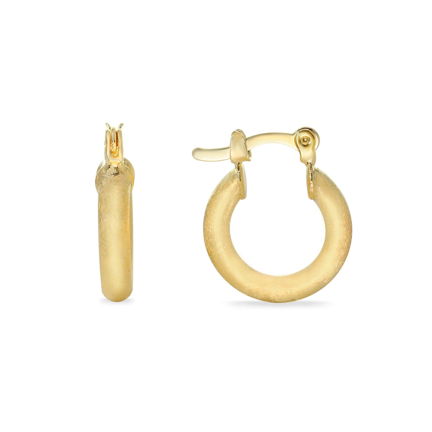 Aros Enchapado en Oro Argolla Satinada