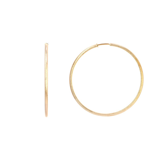 Aros Enchapado en Oro Argollas Satinadas 50 mm