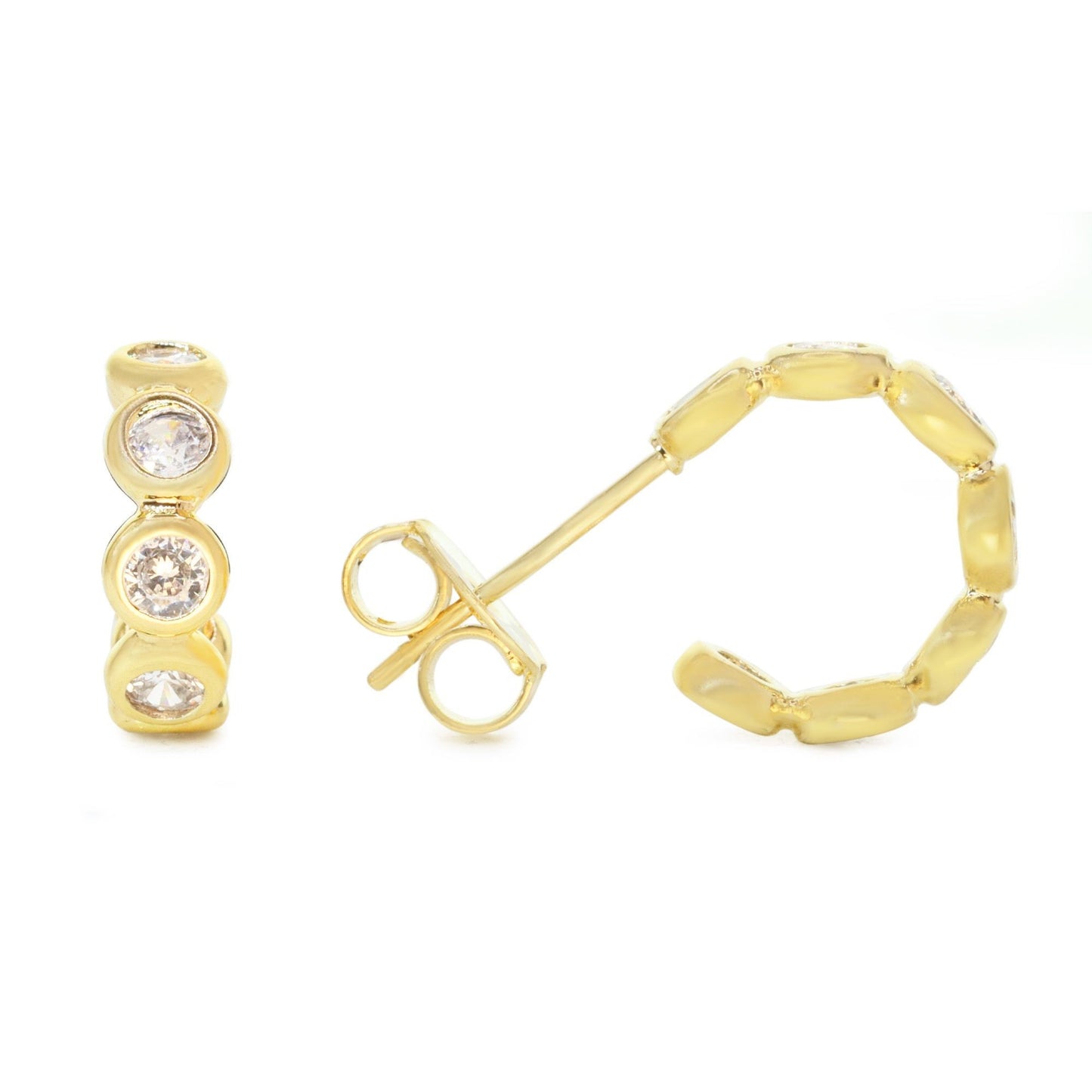 Aros Enchapado en Oro Semi Argolla de Circones Tradicionales