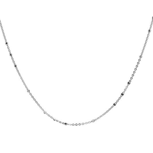 Cadena de Plata 925 Diseño Eslabón con Mini Tambores 40 cm