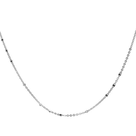 Cadena de Plata 925 Diseño Eslabón con Mini Tambores 45 cm