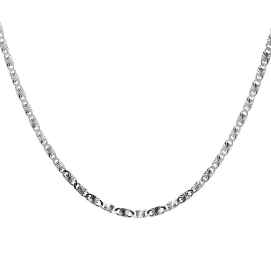 Cadena de Plata 925 Eslabones Valentino con Textura 45 cm