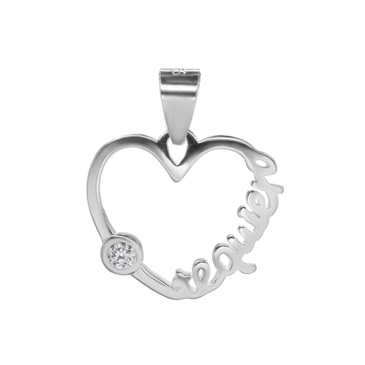 Colgante de Plata 925 Corazón "Te Quiero" con Circón Solitario