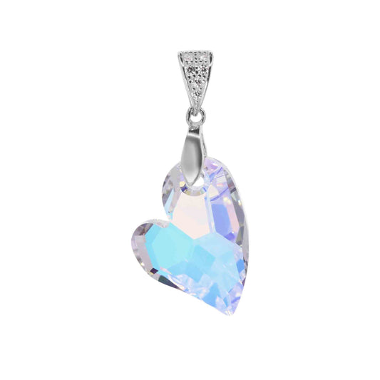 Colgante de Plata 925 Diseño Corazón Tornasol de Cristal Swarovki Elements
