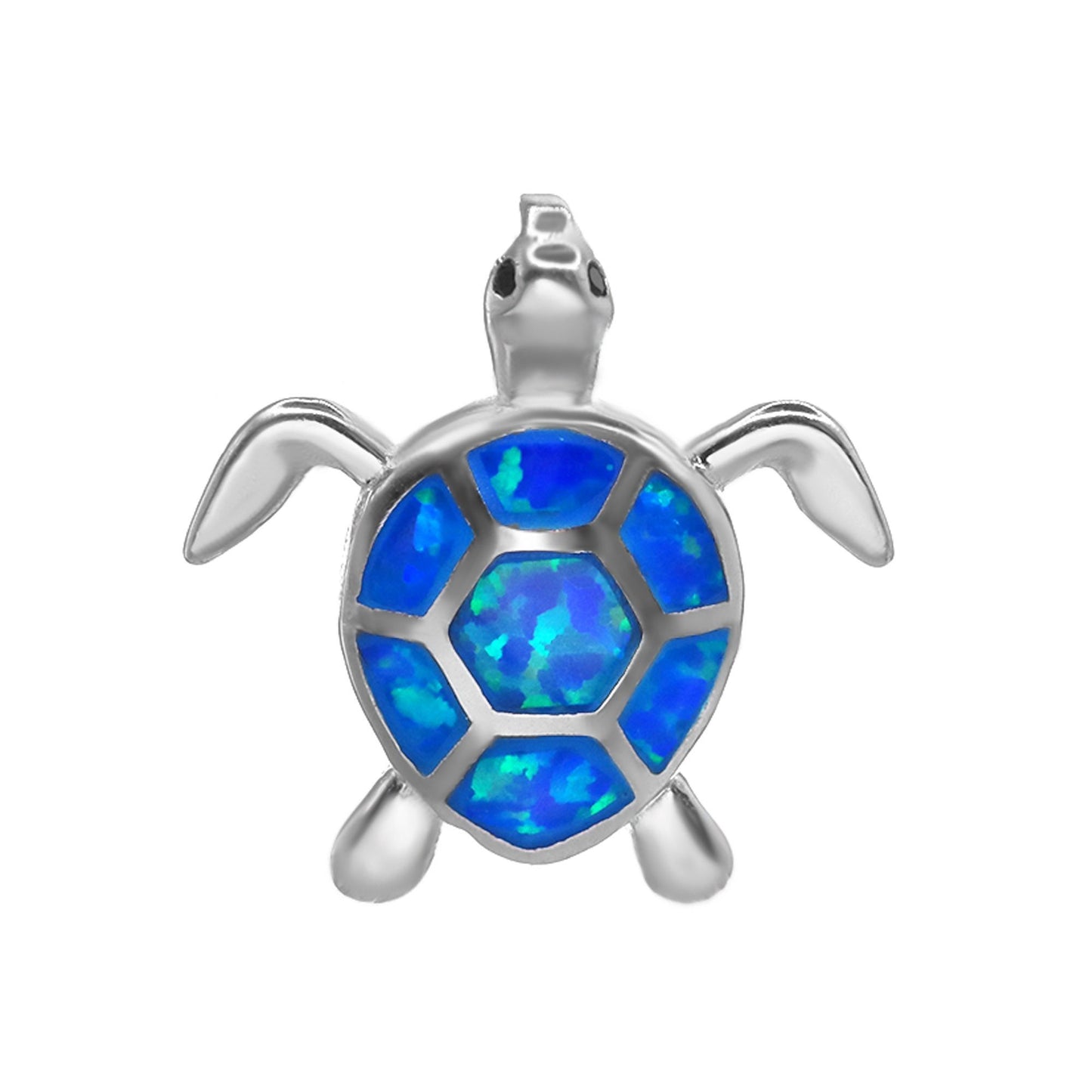 Colgante de Plata 925 Diseño Marino Tortuga con Caparazón de Ópalo