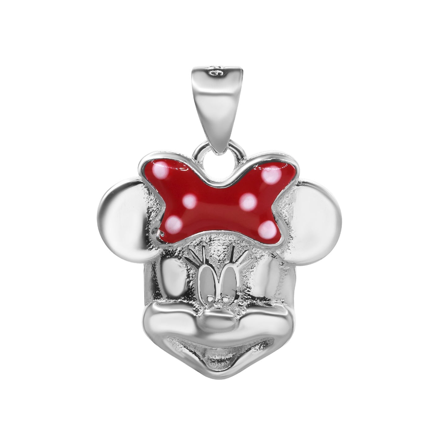 Colgante de Plata 925 Diseño Minnie Mouse con Esmaltado Rojo