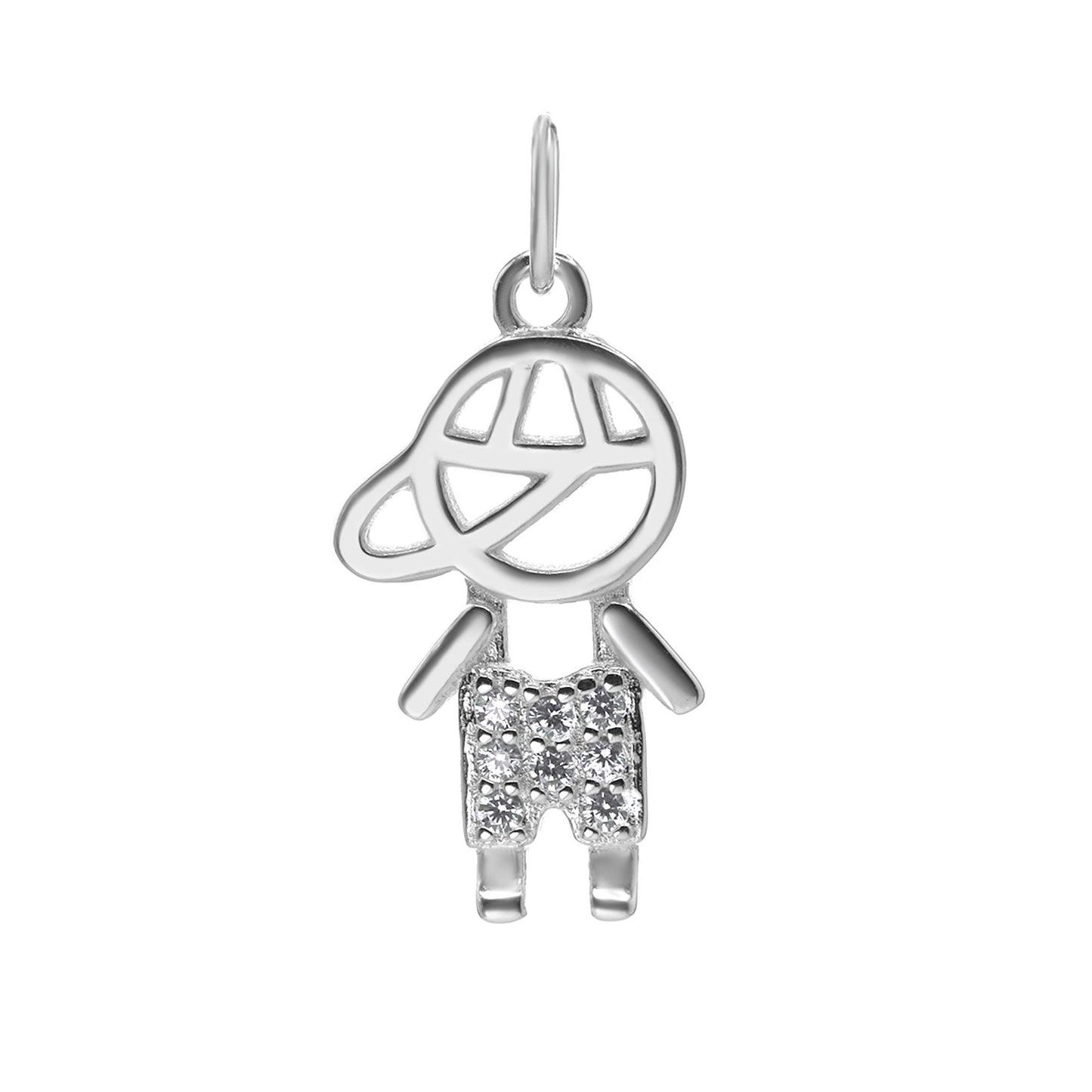 Colgante de Plata 925 Diseño Niño Calado con Circones