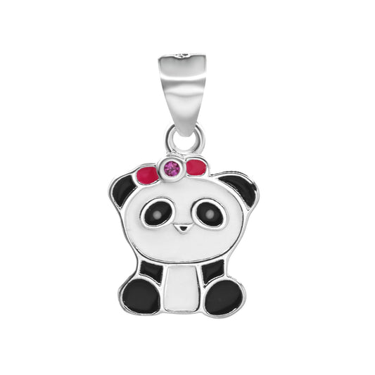 Colgante de Plata 925 Diseño Oso Panda Esmaltado