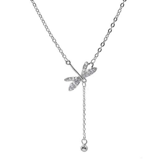 Collar de Plata 925 Diseño Libélula de Circones con Colgante Esfera