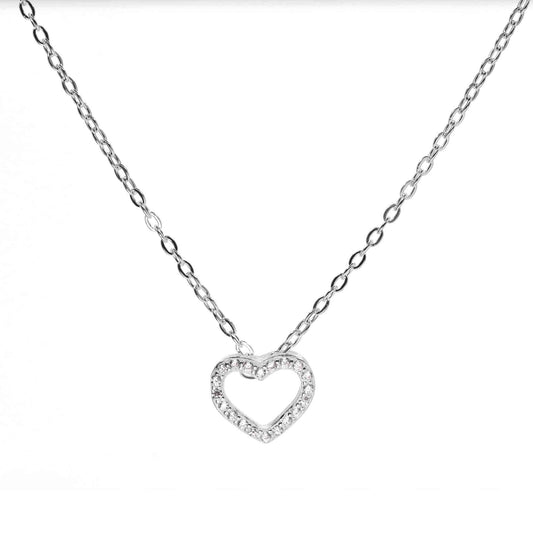 Collar de Plata 925 Figura Corazón con Circones