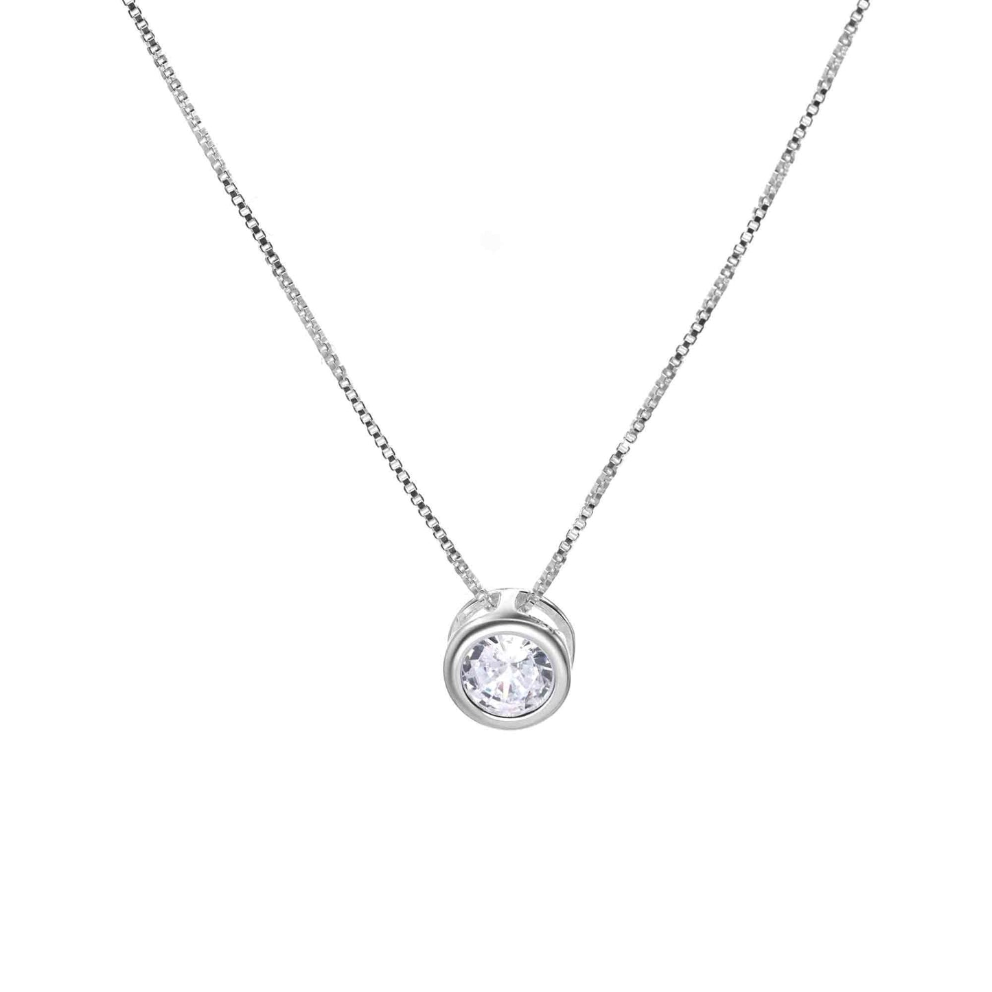 Collar de Plata 925 Punto de Luz Tambor 7 mm