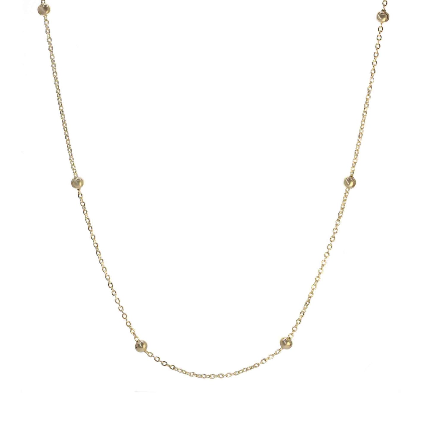 Collar Enchapado en Oro Diseño Serie Esferas Lisas