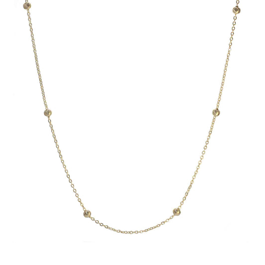 Collar Enchapado en Oro Diseño Serie Esferas Lisas